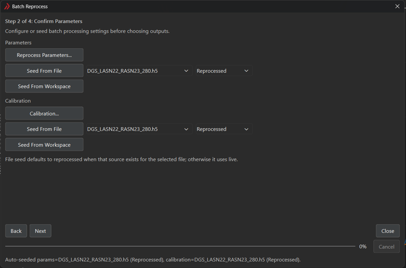 Figure 7: Batch Process file-selection step used to choose source files.